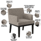 Kit 03 Poltronas Decorativas Sala De Estar Base Preto Beatriz