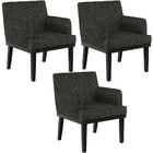 Kit 03 Poltronas Decorativas Sala De Estar Base Preto Beatriz