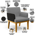 Kit 03 Poltronas Decorativas Sala De Estar Beatriz W01 Linho