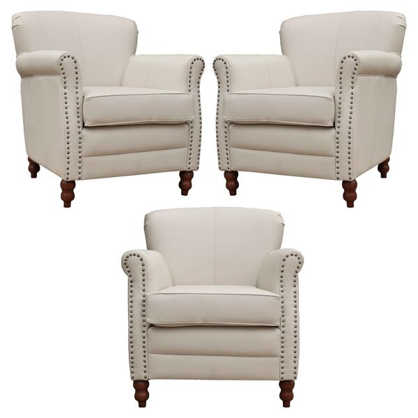 Kit 03 Poltronas Decorativas Sala De Estar Brunei Pés Madeira