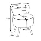 Kit 03 Poltronas Decorativas Sala De Estar Pés Palito Em Made