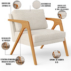 Kit 03 Poltronas Decorativas Sala Estar Pietra Estrutura De M