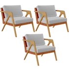 Kit 03 Poltronas Decorativas Sala Estar Pietra L02 Couríssimo