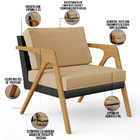 Kit 03 Poltronas Decorativas Sala Estar Pietra L02 Couríssimo