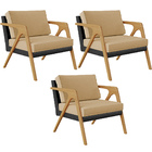 Kit 03 Poltronas Decorativas Sala Estar Pietra L02 Couríssimo