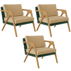 Kit 03 Poltronas Decorativas Sala Estar Pietra L02 Facto Verd