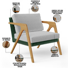 Kit 03 Poltronas Decorativas Sala Estar Pietra L02 Facto Verd