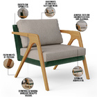 Kit 03 Poltronas Decorativas Sala Estar Pietra L02 Facto Verd