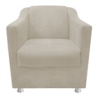 Kit 03 Poltronas Decorativas Tilla Suede Bege - Amarena Móveis