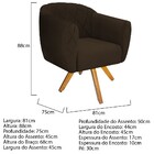 Kit 03 Poltronas Helena Base Giratória De Madeira Suede Marro