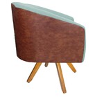 Kit 03 Poltronas Luiza Base Giratória De Madeira Corano Nozes