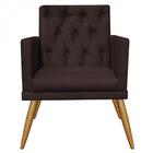 Kit 03 Poltronas Maria Capitonê Sala Recepção Corino Marrom