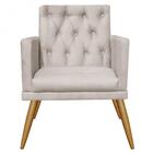 Kit 03 Poltronas Maria Capitonê Sala Recepção Suede Bege