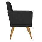 Kit 03 Poltronas Maria Capitonê Sala Recepção Suede Preto