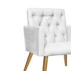 Kit 03 Poltronas Nina Capitonê Recepção Corino Branco