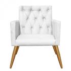 Kit 03 Poltronas Nina Capitonê Recepção Corino Branco