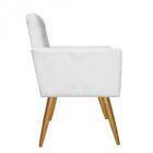 Kit 03 Poltronas Nina Capitonê Recepção Corino Branco