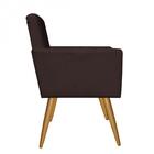 Kit 03 Poltronas Nina Capitonê Recepção Suede Marrom