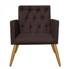 Kit 03 Poltronas Nina Capitonê Recepção Suede Marrom