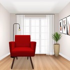 Kit 03 Poltronas Nina Decorativa Escritorio Suede Vermelho -