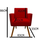 Kit 03 Poltronas Nina Decorativa Escritorio Suede Vermelho -