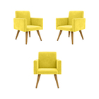 Kit 03 Poltronas Nina Decorativa Para Recepção Balaqui Decor