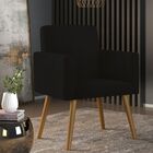 Kit 03 Poltronas Nina Decorativa Para Recepção Cor Preta Preto