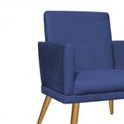 Kit 03 Poltronas Nina Rodapé Sala Recepção Suede Marinho