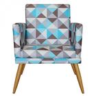 Kit 03 Poltronas Nina Rodapé Sala Recepção Triângulo Azul