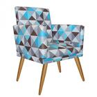 Kit 03 Poltronas Nina Rodapé Sala Recepção Triângulo Azul