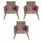 Kit 03 Poltronas Nina Sala Recepção Escritório Mosaico E03