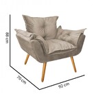 Kit 03 Poltronas Opala Decorativa Sala Recepção Suede Bege