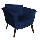 Kit 03 Poltronas Ruby Pés Palito Suede Azul Marinho - D'class