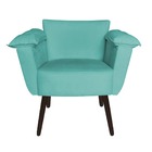 Kit 03 Poltronas Ruby Pés Palito Suede Azul Tiffany - D'class