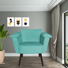 Kit 03 Poltronas Ruby Pés Palito Suede Azul Tiffany - D'class