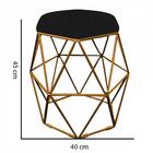 Kit 03 Puff Banqueta Aramado Luna Hexágono Base Dourado Corin