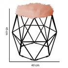 Kit 03 Puff Banqueta Aramado Luna Hexágono Base Preto Pelúcia