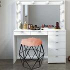 Kit 03 Puff Banqueta Aramado Luna Hexágono Base Preto Pelúcia