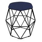 Kit 03 Puff Banqueta Aramado Luna Hexágono Base Preto Suede A