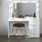 Kit 03 Puff Banqueta Aramado Luna Para Penteadeira Hexágono B