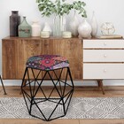 Kit 03 Puff Banqueta Aramado Luna Para Penteadeira Hexágono B