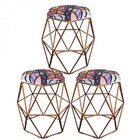 Kit 03 Puff Banqueta Aramado Luna Para Penteadeira Quarto Hex