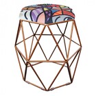 Kit 03 Puff Banqueta Aramado Luna Para Penteadeira Quarto Hex