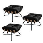 Kit 03 Puff Banqueta Costela X Preto