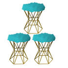 Kit 03 Puff Banqueta Louis Aramado Hexágono Para Penteadeira