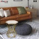 Kit 03 Puff Banqueta Louis Industrial Hexágono Ferro Dourado