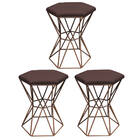 Kit 03 Puff Banqueta Louis Industrial Para Penteadeira Sala H