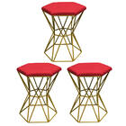 Kit 03 Puff Banqueta Louis Industrial Para Penteadeira Sala H