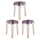 Kit 03 Puffs Banqueta Alta Bita Industrial Pé De