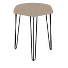 Kit 03 Puffs Banqueta Alta Bita Industrial Pé De Ferro